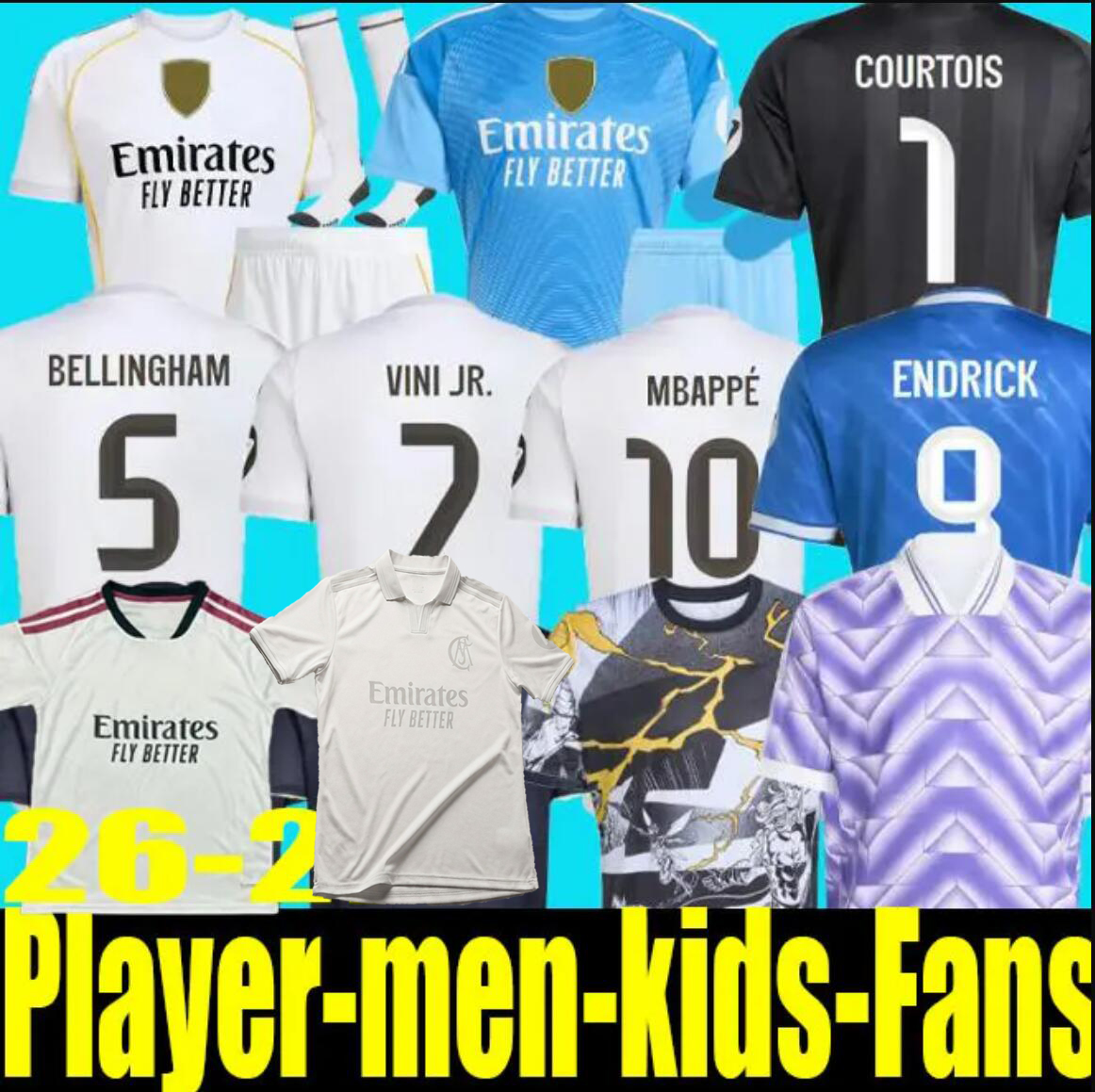 25 26 Real MadridSoccer Jerseys RODRGO Bellingham Camiseta Football Jerseys VINI JR ARDA GULER Mbappe Retro RAUL ZIDANE Football Shirt Tracksuit men kids kit S-4XL