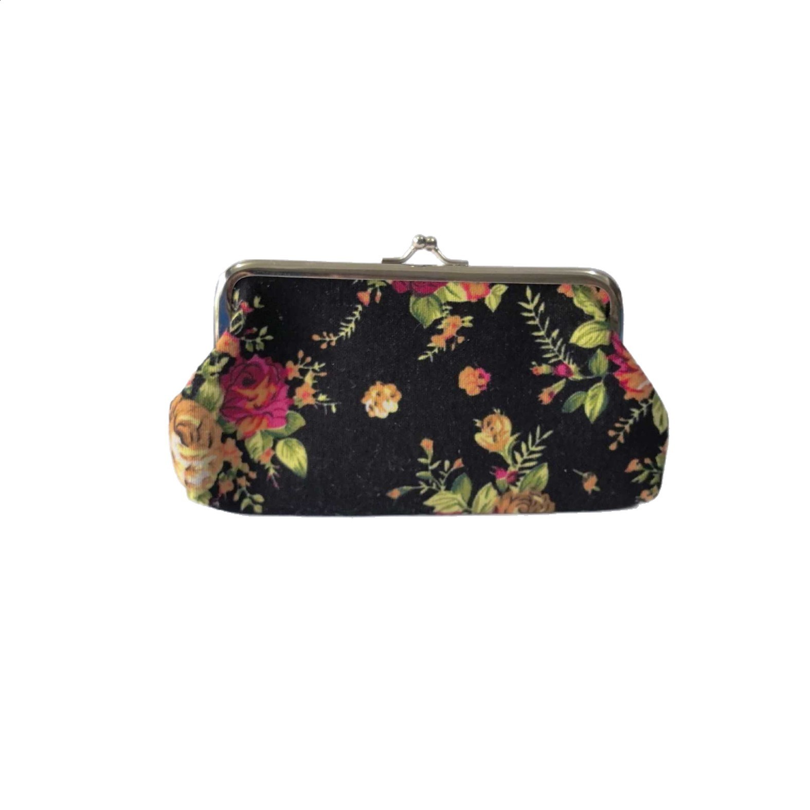Womens Vintage Floral Pattern Coin Purse Kiss-Lock Clutch Purse Lightweight Wallet 251204