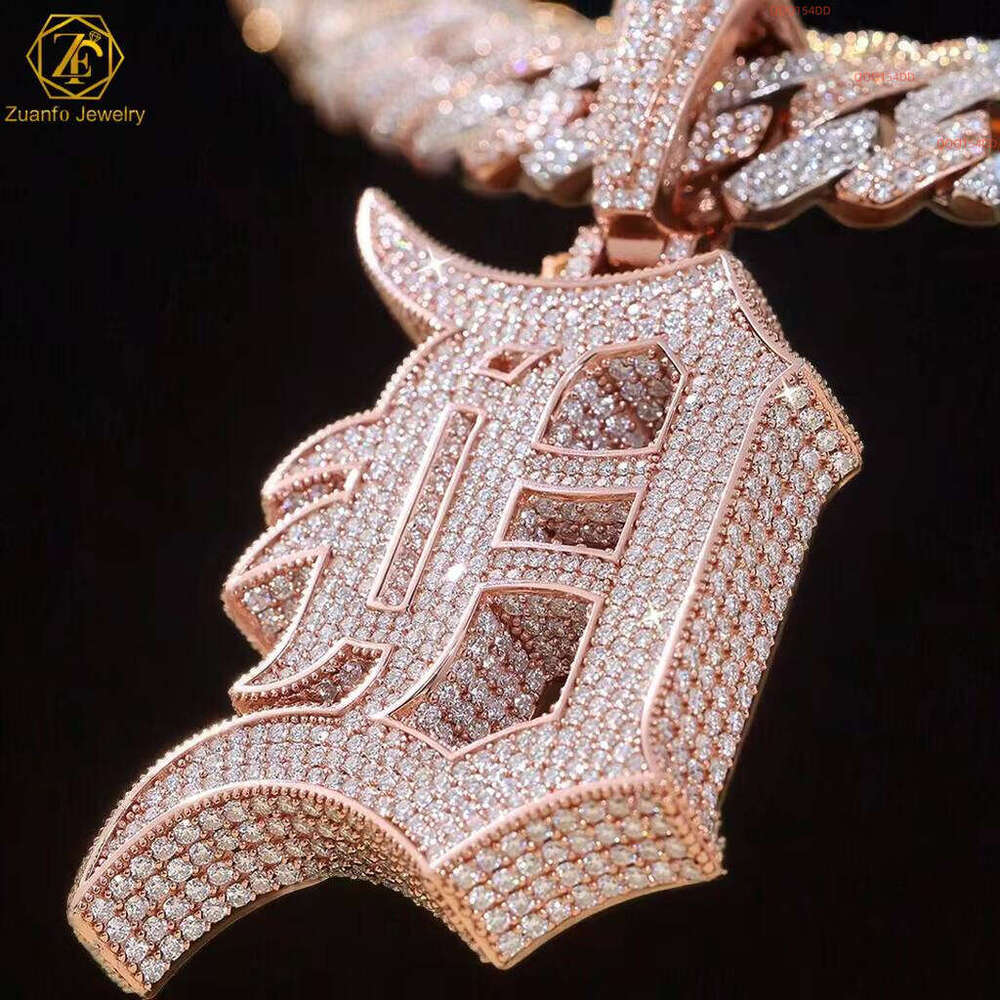 Factory Direct Customizable Moissanite Pendant Full Diamond VVS With 3D Custom Name Gold Plated Hip Hop Iced Jewelry For Men