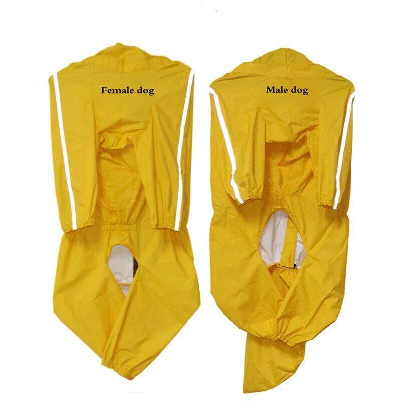 Famous brand Large Dog Raincoat Waterproof Polyester Safety Reflective Stripe Rain Jacket For Golden Retriever Labrador Husky XL pupakaIK