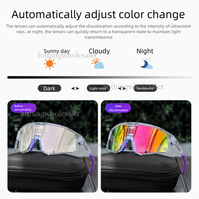 2026 Designer Outdoor Professional Sports Windproof Mountain Road Cycling Goggles Luxury Brand Color Changing Day And Night Sunglasses Wholesale
