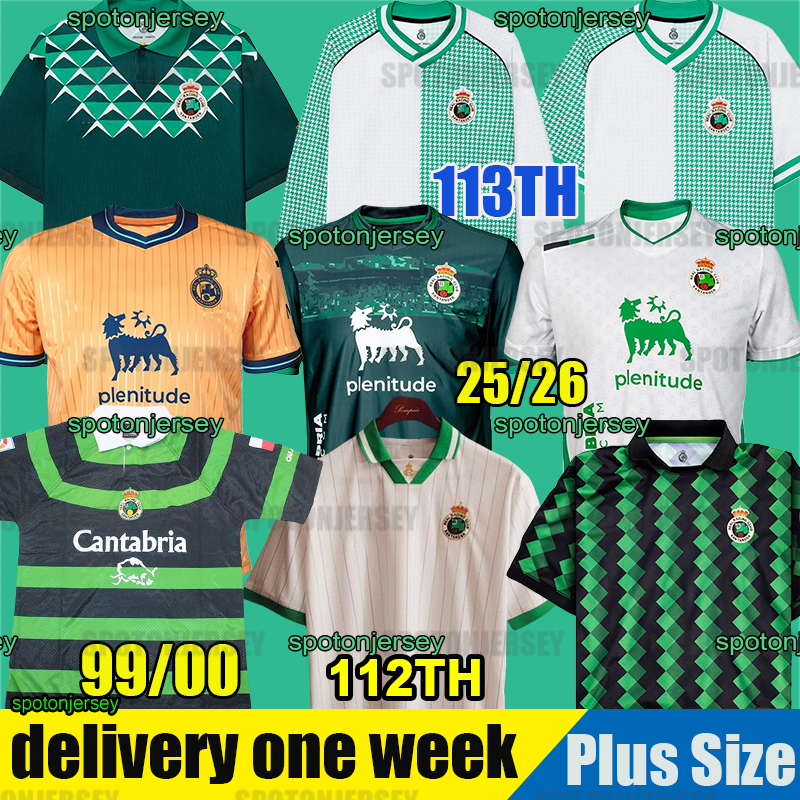 25 26 racing santander Camiseta de Futbol 99 00 away green strip soocer jerseys football shirts tops Racing de Santander 24-25 112th Anniversary Kit keeper gk
