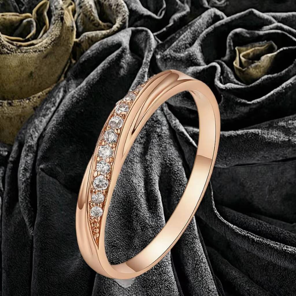 Certified Custom 18K Gold Womens Eternity Band Classic VVS Lab Created Diamond Wedding Ring Jewelry for Engagement