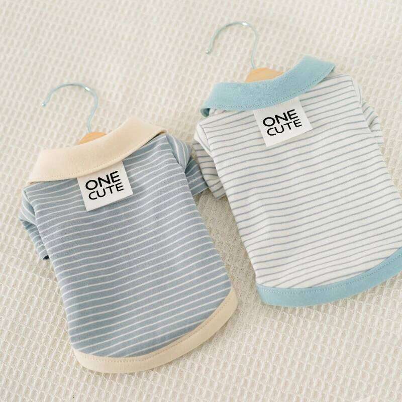Famous brand Summer Striped Pet Shirt Cotton Breathable Casual Fashion Vest Comfortable Dog Soft White Blue Collar pupakaIK