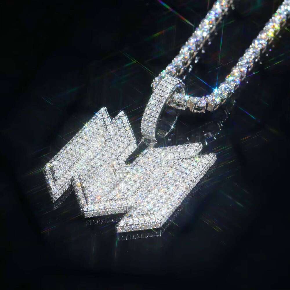 Moissanite Customized M-Shaped Quadrilateral Combined Double M Letter Pendant