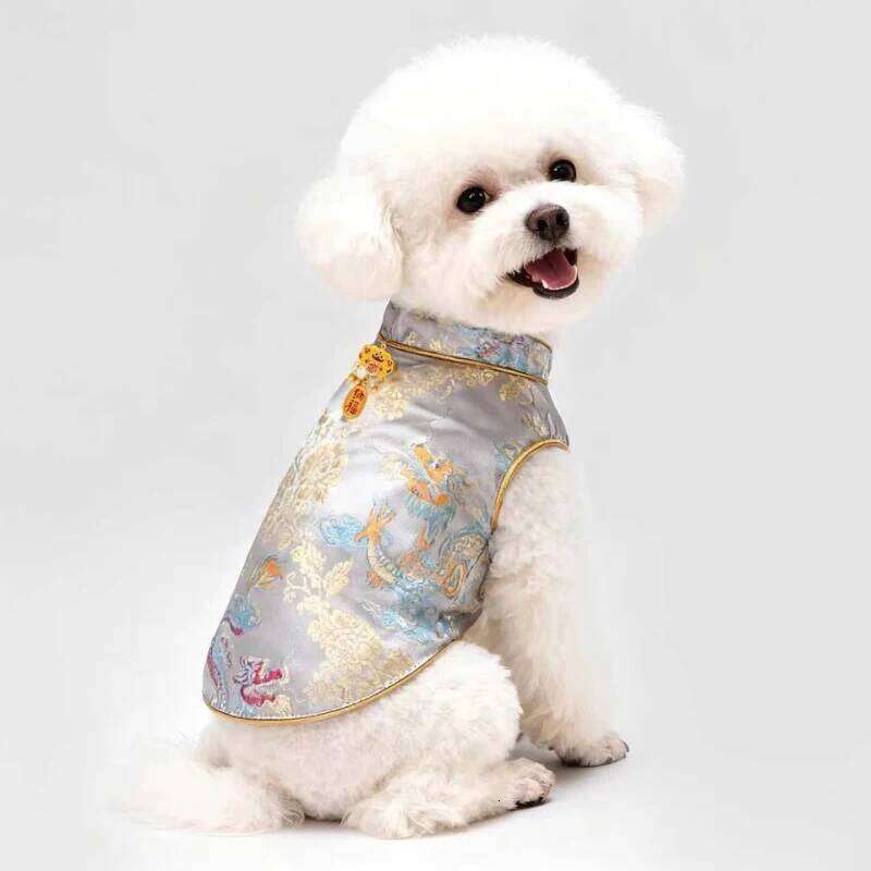 Famous brand Chinese New Year Dog Clothes Tang Suit Cheongsam Cat Puppy Yorkie Pomeranian Poodle Bichon Schnauzer Clothing Pet Vest Apparel pupakaIK