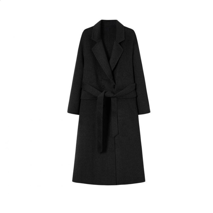 Women Fashion With Belt Faux Suede Trench Coat Vintage Long Sleeve Side Pockets Female Outerwear Chic Overcoat 201031
