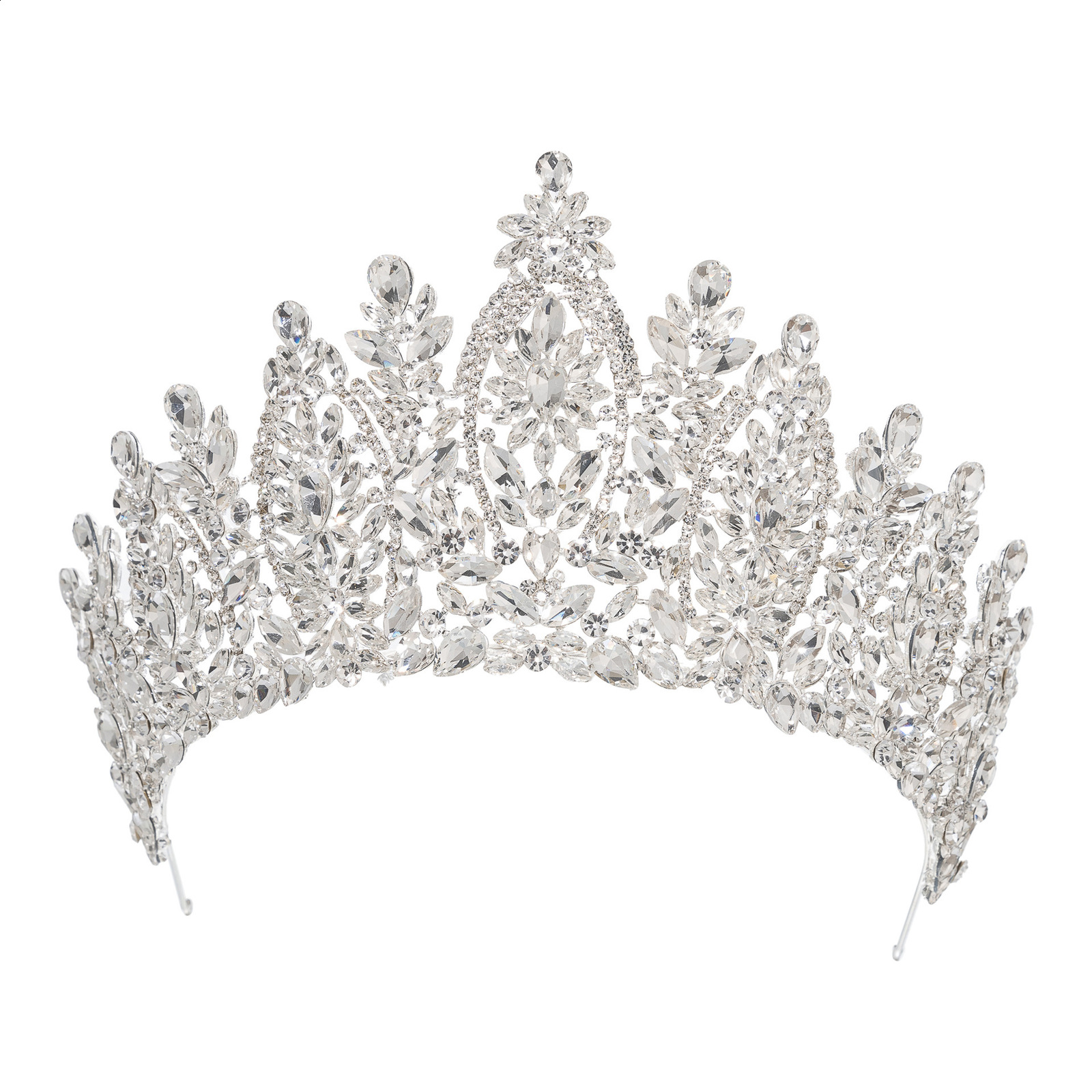 High Tiaras cubic zirconia wedding crown brides headwear princess Corona jewelry womens headwear gift 241114