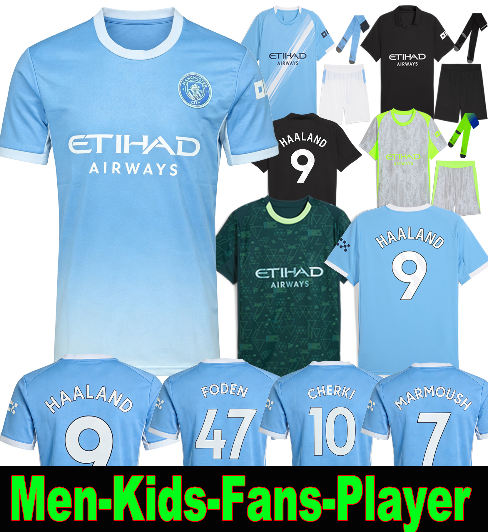 25 26 ManchesterS City Soccer Jerseys 2026 2027 Man City Fans Player Men Kids Kit MARMOUSH HAALAND CHERKI SOCCER JERSEYS REIJNDERS FODEN SAVINHO Mancheste rs city