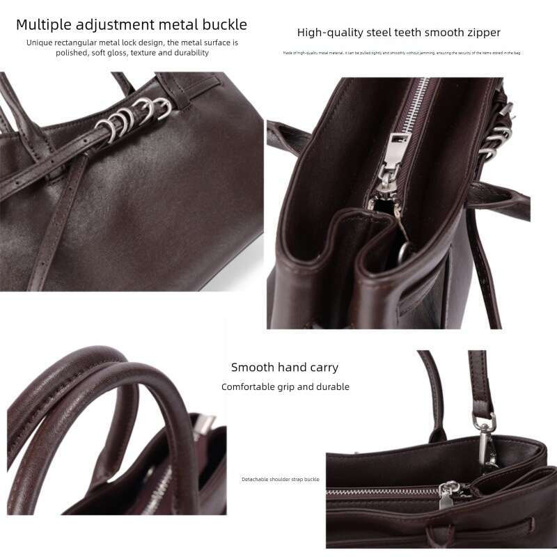 Luxury Shoulder Bags Totes Genuine Leather Vintage Large Capacity Handbag Commuter For Women Winter New Simple Tote Single Underarm Bag SENYY