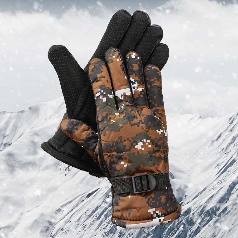 Cotton gloves with fleece lining thickened for winter cycling warm and windproof gloves for men suitable for motorcycles and electric scooters 230816