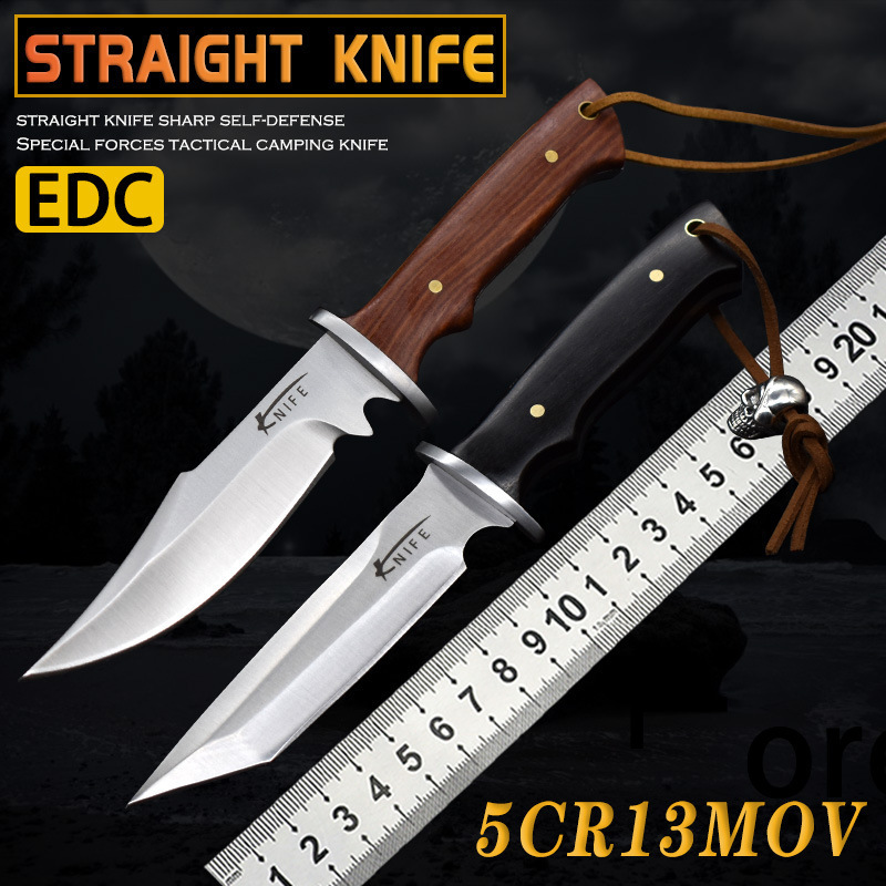 Small Straight Knife Steel Outdoor Knife Tool for Chopping Wood 250301