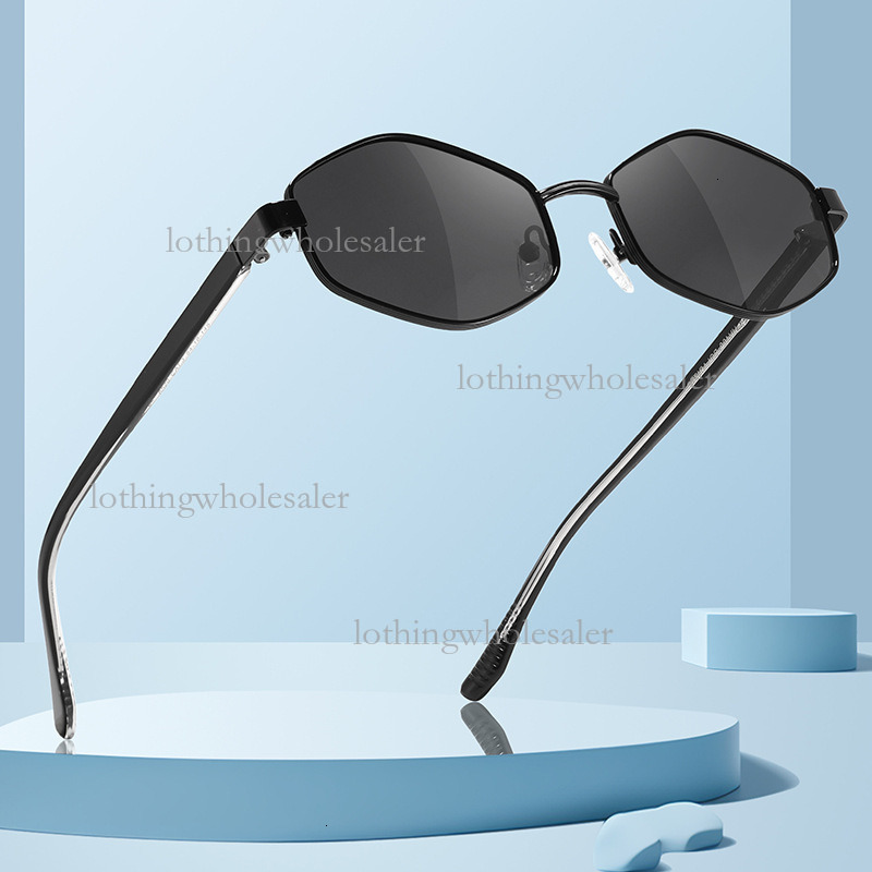 2026 Designer Glasses Luxury Board Diamond Metal Multi Sided Narrow Frame Sunglasses Fashion Anti UV Female Polarized Outdoor Glasses Wholesale