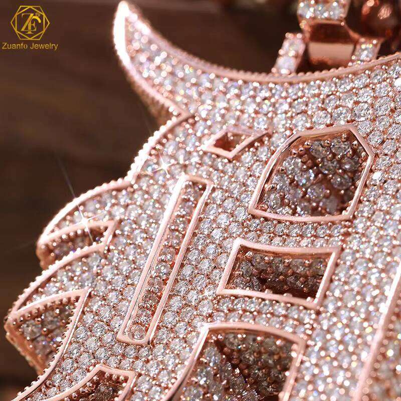 Factory Direct Customizable Moissanite Pendant Full Diamond VVS With 3D Custom Name Gold Plated Hip Hop Iced Jewelry For Men