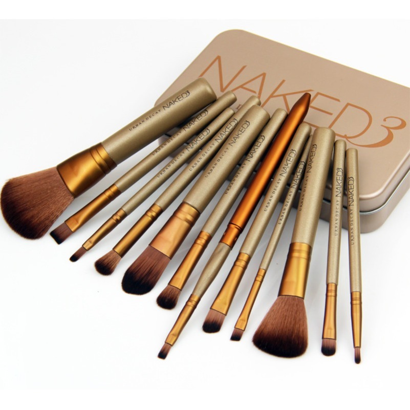M MC Naked 3 kylie jenney Professional 12 PCS Brush Cosmetic Facial Tools Makeup Brushes Set Kit With Retail Box