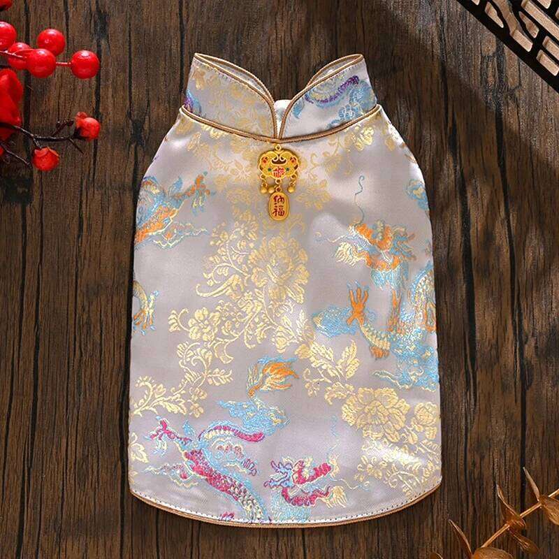 Famous brand Chinese New Year Dog Clothes Tang Suit Cheongsam Cat Puppy Yorkie Pomeranian Poodle Bichon Schnauzer Clothing Pet Vest Apparel pupakaIK