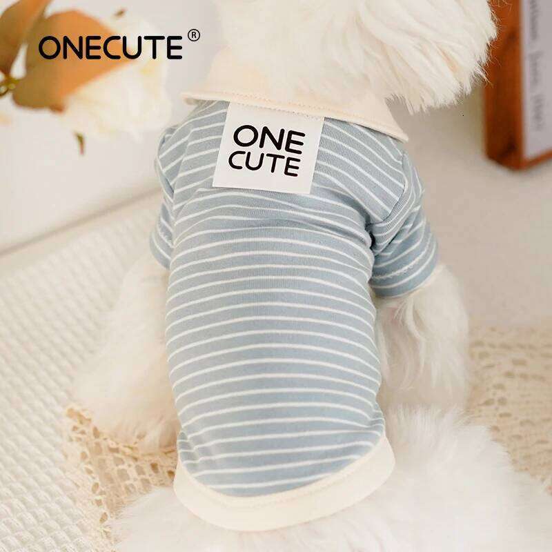 Famous brand Summer Striped Pet Shirt Cotton Breathable Casual Fashion Vest Comfortable Dog Soft White Blue Collar pupakaIK