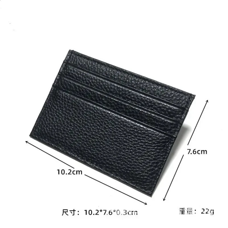 Women Men ID Card Wallet Thin Genuine Leather ID Card Holder Bags Solid Color Bank Credit Card Gift Multi Slot Slim Case 260202