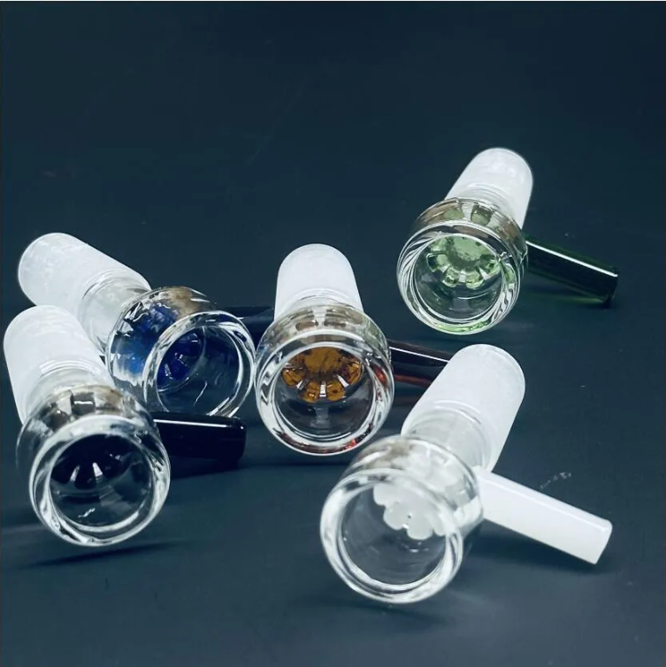 Slide Glass Bowls Colorful Snowflake Filter Bowl With Honeycomb Screen 14mm Male Heady Glass Bowl Bong Bowl For Glass Bongs Oil Ri