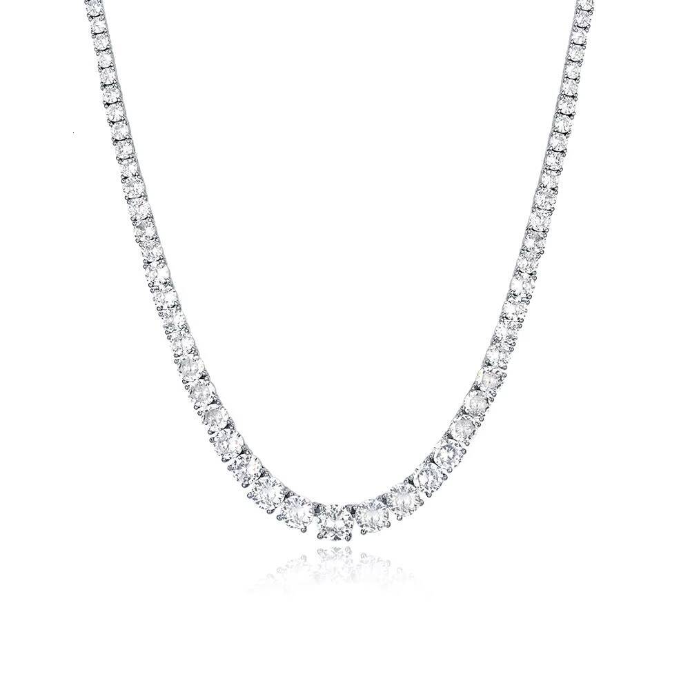 Elegant Dainty 2-6mm Moissanite Tennis Necklace with Luxury Fine Chains Stylish Luxurious Jewelry