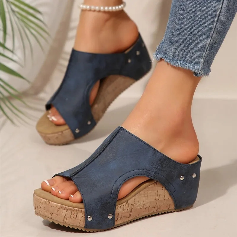Fashion Woman Summer Shoes Sandals Wedge Sandal For Women Elegant Womens Sandals Slide Huaraches Female Women Heels Footwear 260305
