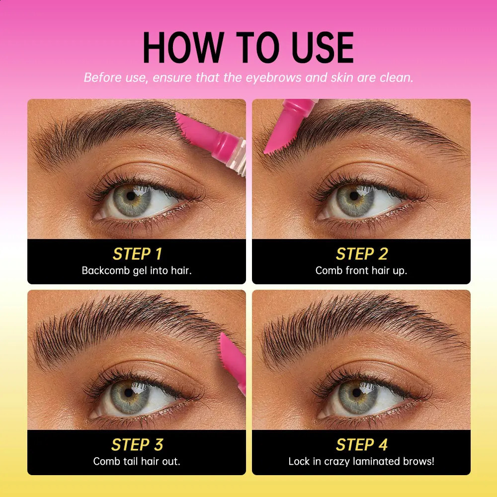 Super Lift Brow Glue Lamination Gel Crazy Lift Brow Long-lasting Strong Hold Built-In Styling Comb Clear Eyebrow Gel Cosmetics 260126