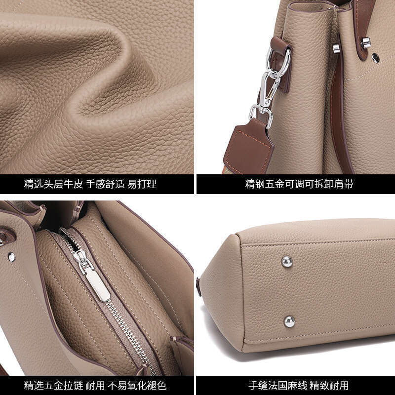 Luxury Shoulder Bags Totes Fashionable Cowhide Tote For Foreign Trade New Genuine Leather Women S Vintage Commuting Handbag Large Capacity Bag SENYY
