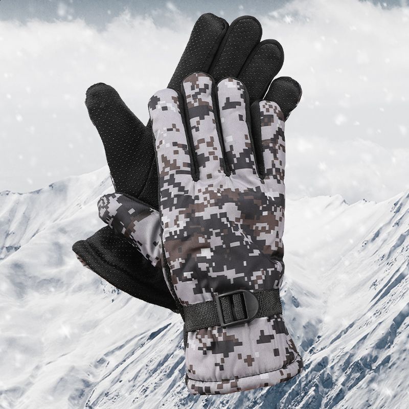 Cotton gloves with fleece lining thickened for winter cycling warm and windproof gloves for men suitable for motorcycles and electric scooters 230816