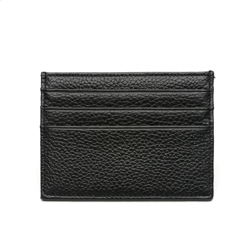 Women Men ID Card Wallet Thin Genuine Leather ID Card Holder Bags Solid Color Bank Credit Card Gift Multi Slot Slim Case 260202