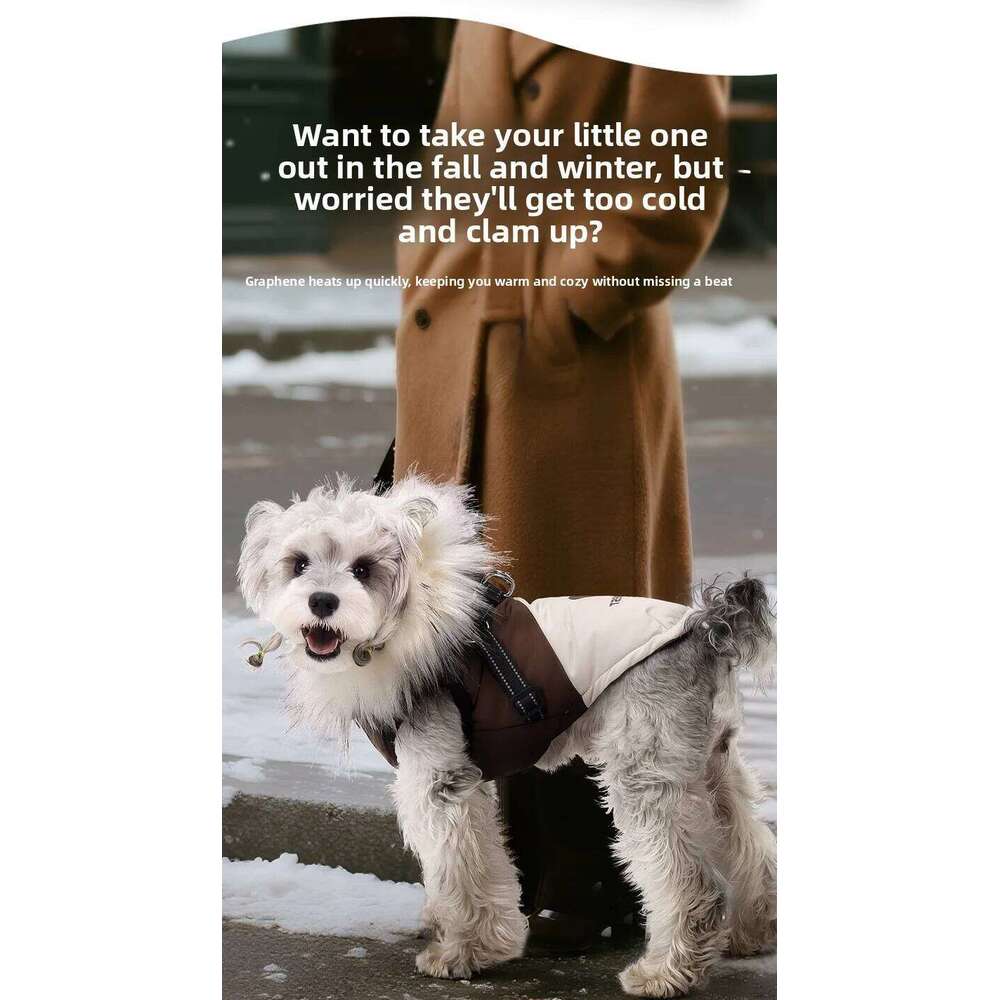 Famous brand Autumn and winter new clothes outdoor puppy hooded fleece cold proof jacket pet dog teddy bear vest pupakaIK