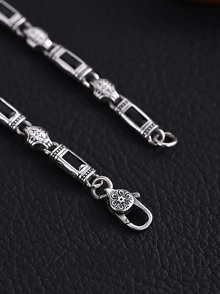 Tang Grass Pattern Silver Color Bracelet for Men and Women Fashion Trkiye Style Handwear Jewelry 260202