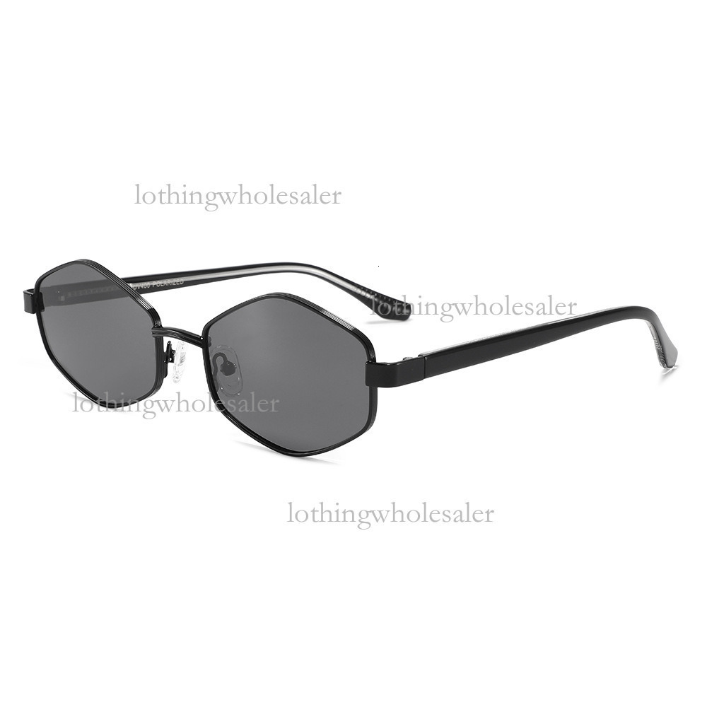 2026 Designer Glasses Luxury Board Diamond Metal Multi Sided Narrow Frame Sunglasses Fashion Anti UV Female Polarized Outdoor Glasses Wholesale