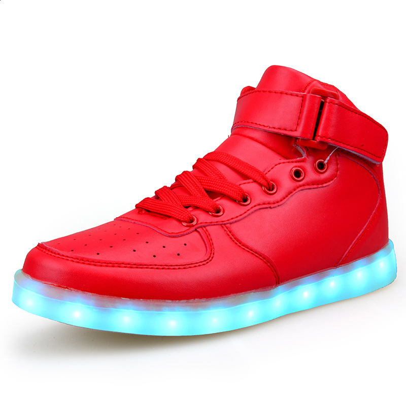 UncleJerry New LED Shoes Fiber Optic Shoes for girls boys men women USB Charging light up shoe for Adult Glowing Running Sneaker 201130