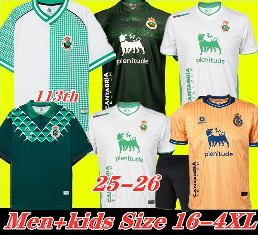 25 26 Racing de Santander Soccer Jerseys ANDRES ARANA 2025 2026 VICENTE SULEIMAN RODRIGUEZ KARRIKABURU LAGO ALDASORO MICHELIN Men Uniforms Football Shirts