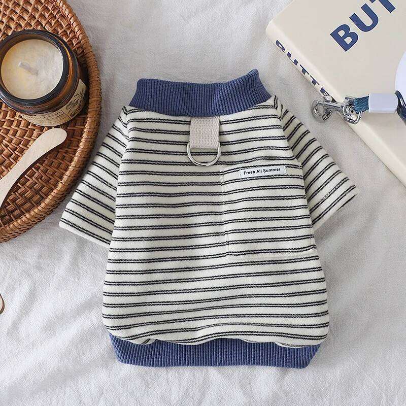 Famous brand Winter Warm Striped Dog Shirt Soft Fleece Lined Two Leg Sweater Small Dogs Cats Cozy Pullover Vest For Teddy Puppy pupakaIK
