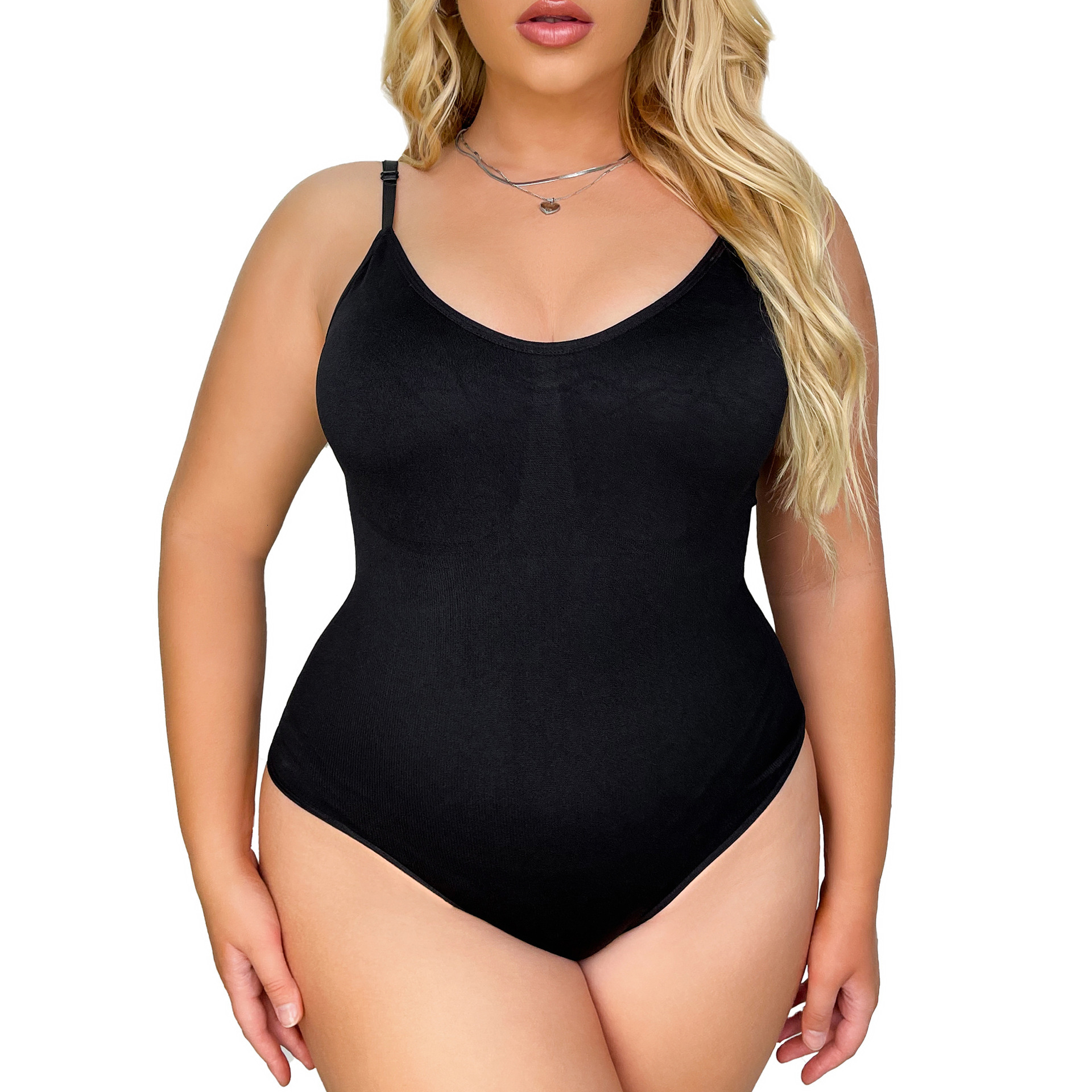 Thin European And American Plus-Size Seamless Shapewear Bodysuit With Butt-Lifting Effect, Women's Camisole Tummy Control One-Piece Garment