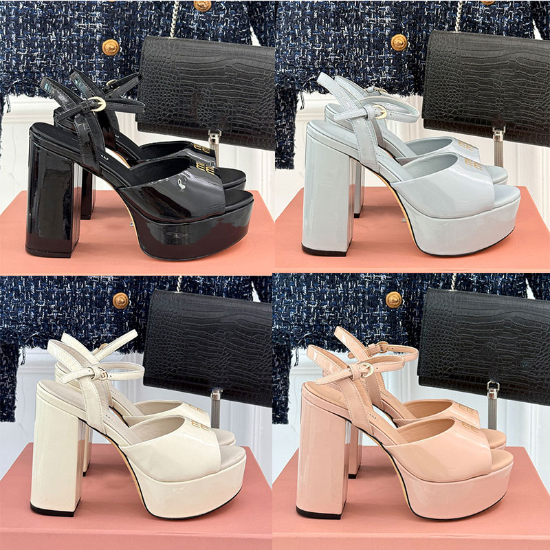 Luxury Platform Heel bow Lace Sandals Designer High Heels Mules Shoes Womens Leather Slingback Pumps Ladie Buckled sandal Ankle Strap Sizes 35 42