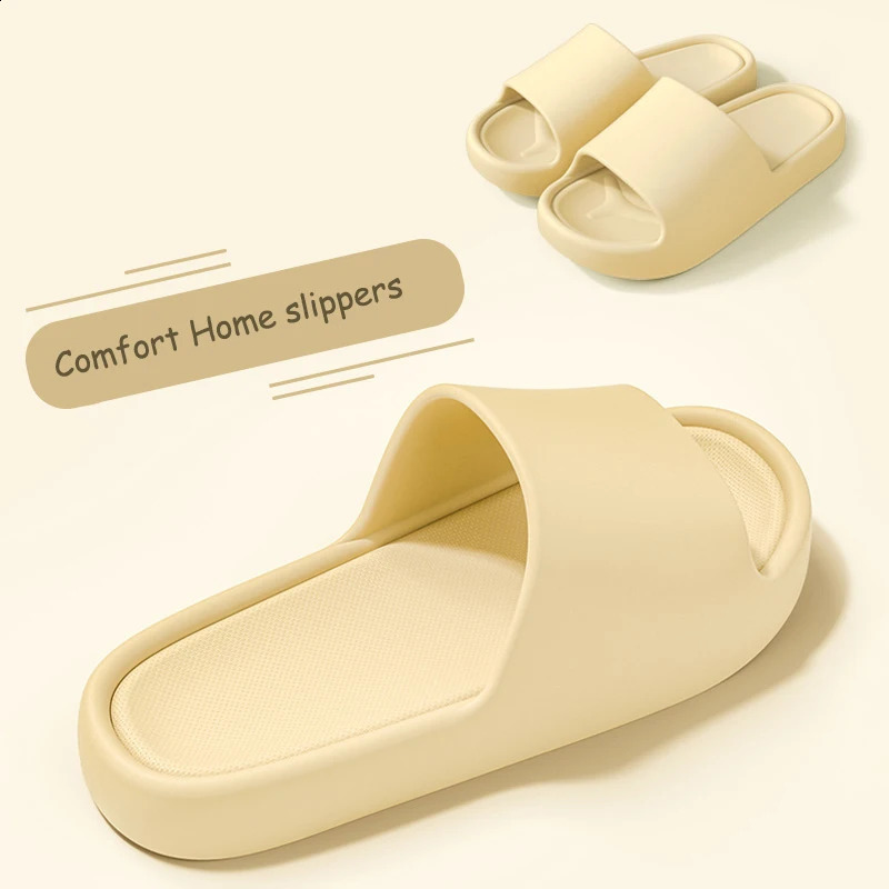 Thick Platform Pillow Slippers Women Lightweight Soft Sole Cloud Slides Woman Summer Non Slip Beach Sandals Eva Flip Flops 260209