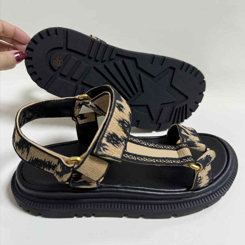 2026 New Sandals Slippers Cork Flat Fashion Summer Genuine Leather Slide Beach Shoes Size 35-42