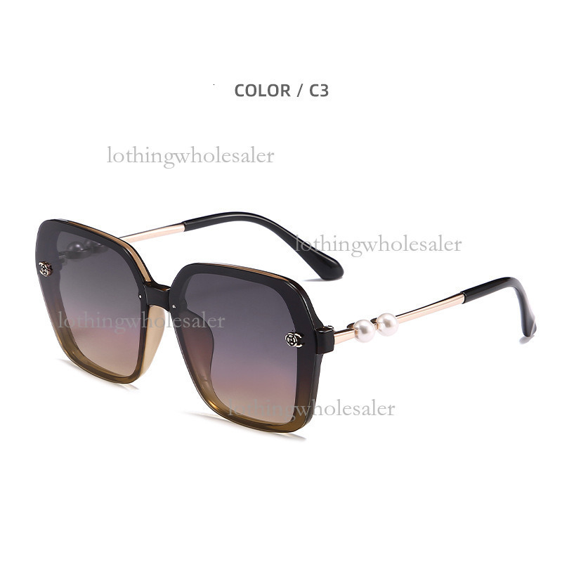 2026 Chanel Style Camellia Pearl Luxury Designer Sunglasses Fashion Luxury Polarized Women's Internet Celebrity Sunshade Outdoor Glasses Sports C