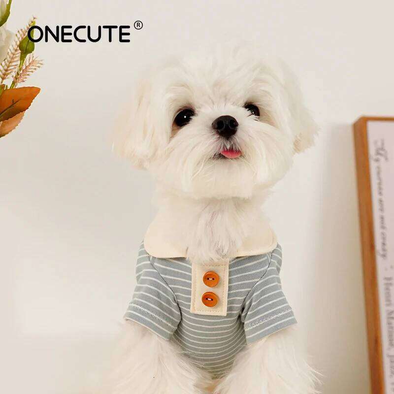 Famous brand Summer Striped Pet Shirt Cotton Breathable Casual Fashion Vest Comfortable Dog Soft White Blue Collar pupakaIK