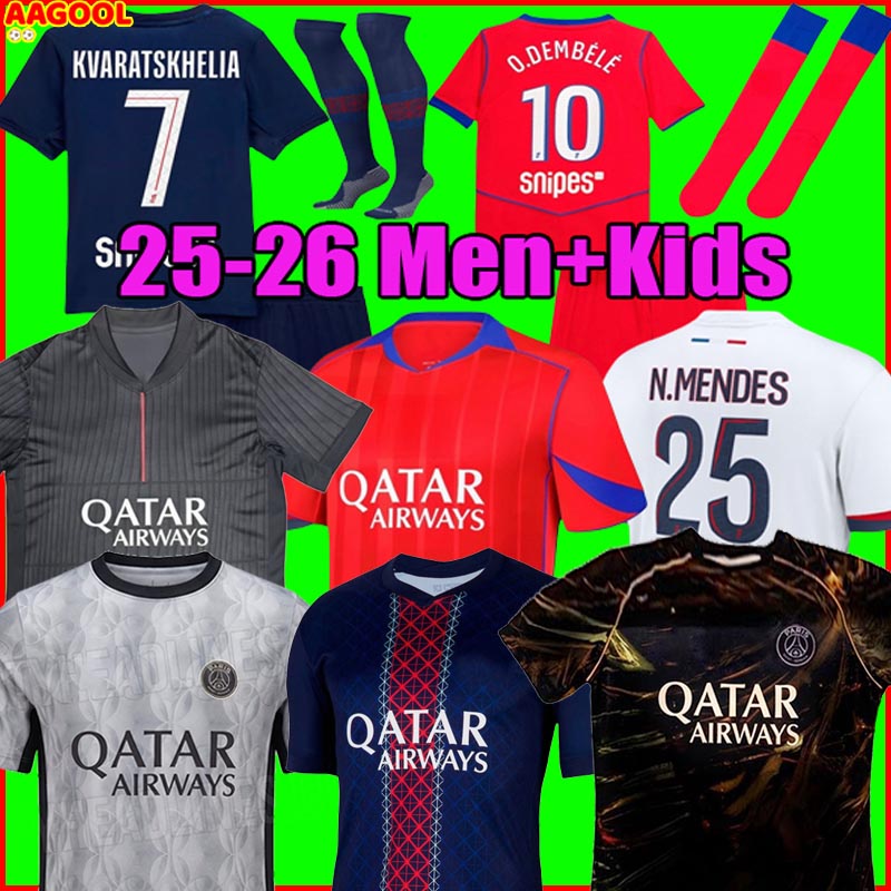 PSGe PARIS PSGES 25 26 soccer jersey maillot de foot football shirt VITINHA CHEVALIER DOUE HAKIMI Fourth fifth 2025 BARCOLA O.Dembele PACHO final men kids kit uniforms