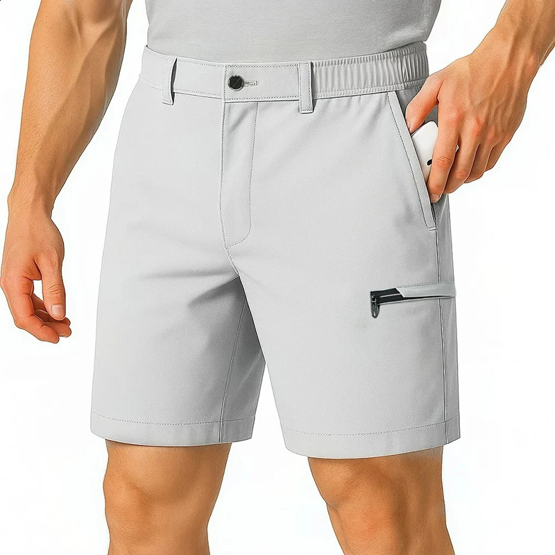 Dress Shorts Men Quick Dry Casual Bermuda Shorts Summer Ice Silk Cooling Business Zipper Fly Formal Shorts Men Work Wear Office 260122