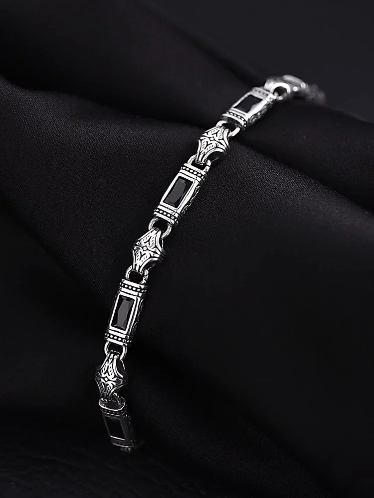 Tang Grass Pattern Silver Color Bracelet for Men and Women Fashion Trkiye Style Handwear Jewelry 260202