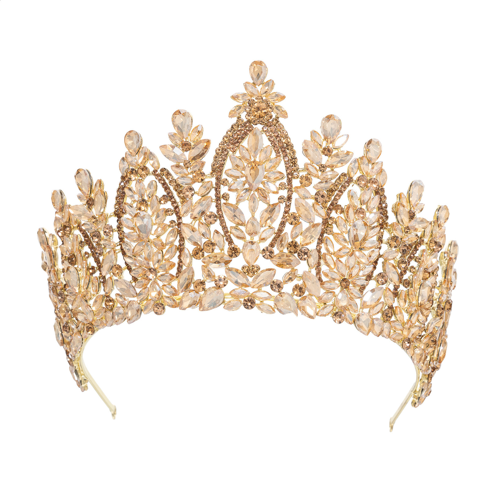 High Tiaras cubic zirconia wedding crown brides headwear princess Corona jewelry womens headwear gift 241114