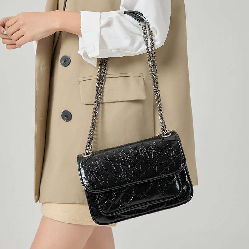 Luxury Shoulder Bags Totes New Niche High End Single Fashion Chain Burst Pattern Top Layer Cowhide Crossbody Bag For Women SENYY