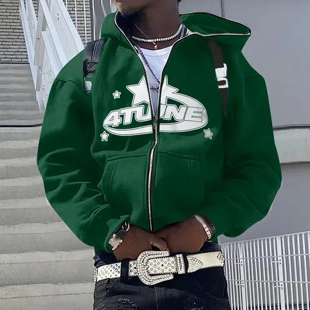 Zip Up Hoodies Cardigan Hooded Warmth Sweatshirt Aesthetics Letter Print Trend Casual Hip Hop Y2k Sweatshirts Mens Clothing 260311