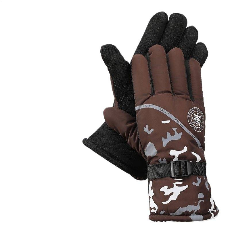 Cotton gloves with fleece lining thickened for winter cycling warm and windproof gloves for men suitable for motorcycles and electric scooters 230816
