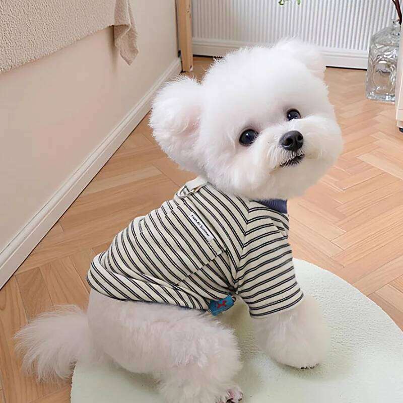 Famous brand Winter Warm Striped Dog Shirt Soft Fleece Lined Two Leg Sweater Small Dogs Cats Cozy Pullover Vest For Teddy Puppy pupakaIK