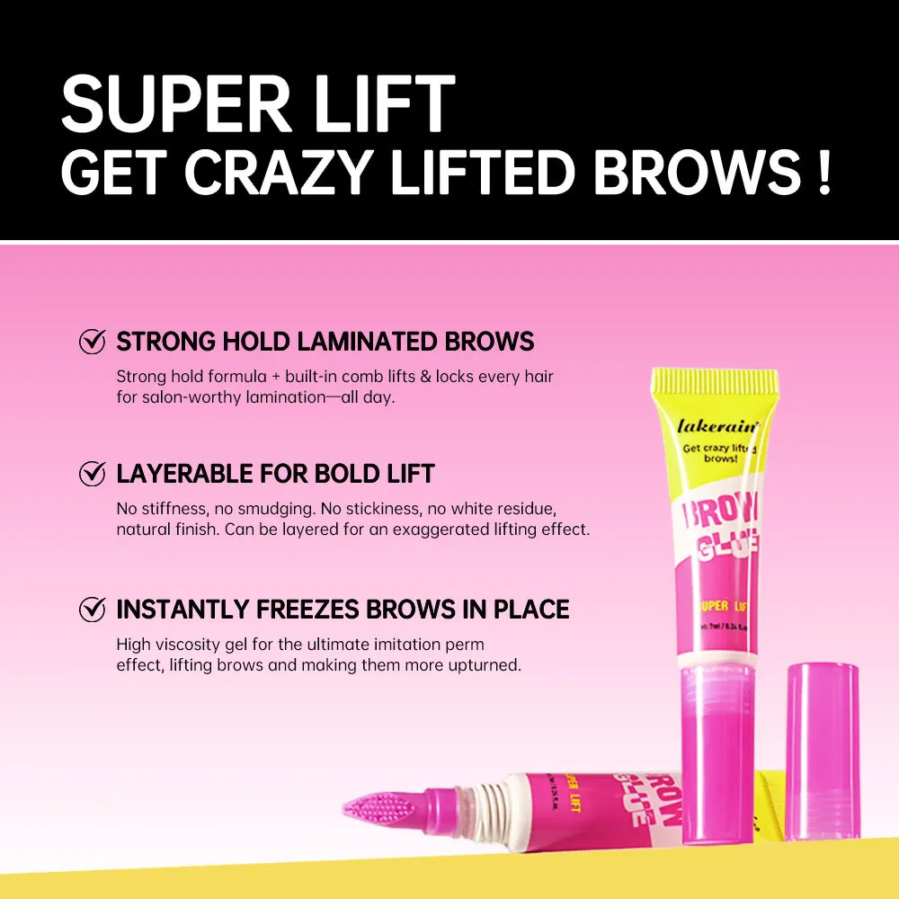 Super Lift Brow Glue Lamination Gel Crazy Lift Brow Long-lasting Strong Hold Built-In Styling Comb Clear Eyebrow Gel Cosmetics 260126